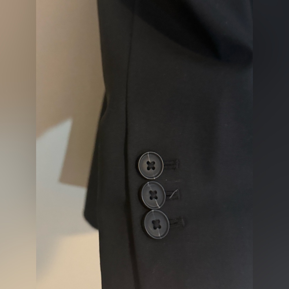 Quince Black Italian Wool Long Blazer, Size L - Picture 4 of 9
